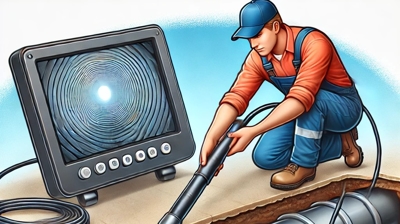 plumber rodding illustration